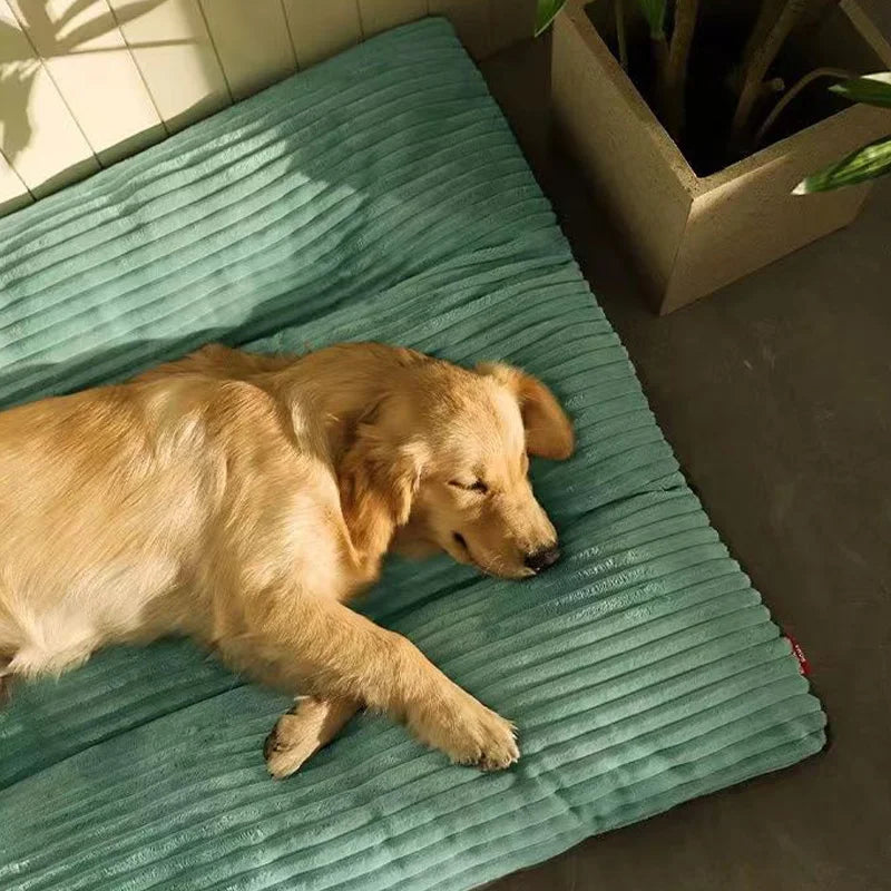 Large Dog Bed Soft Thicken Corduroy Pet Sleeping Mat Non-slip Oversize Pet Kennel Winter Warm Detachable Dogs Sofa Pet Supplies